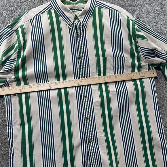 VTG Links Edition Button‎ Up Shirt Men XL Retro Striped Short Sleeve Cotton - Picture 6 of 11